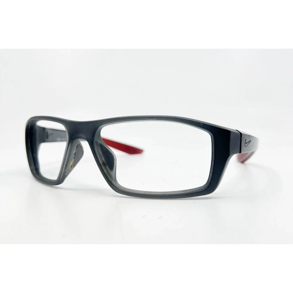Nike Eyeglasses Frames Mens Black Red Rectangular 54-18-140